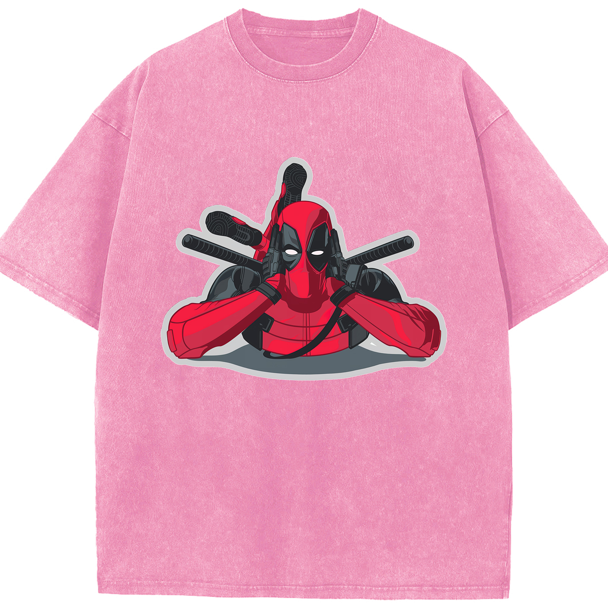 （画像用） Deadpool デッドプール 綿100% ヴィンテージ風 半袖Tシャツ（フロントプリント）